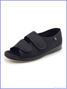 Women's Diabetic Slippers Open Toe Adjustable House Shoes for Swollen Feet